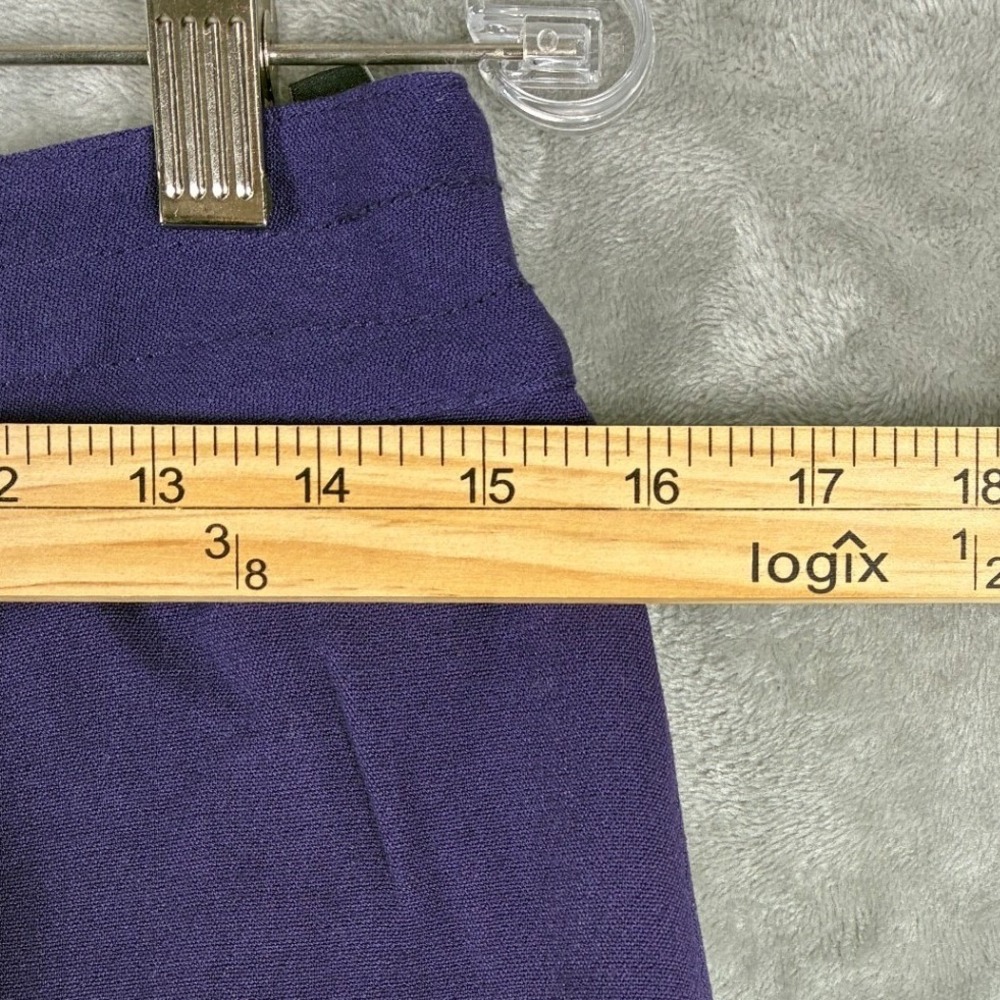 Hobbs London Purple Knee Length Skirt Size 10 Front Pleat Lined Professional - Picture 4 of 7